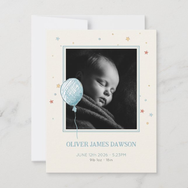 Balloon Daydream Compact Baby Announcement (Front)