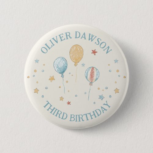 Balloon Daydream Kid's Birthday Guest Pin Badge