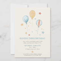 Balloon Daydream Kid's Birthday Party Invitation