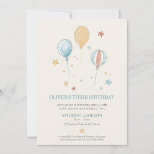 Balloon Daydream Kid's Birthday Party Invitation