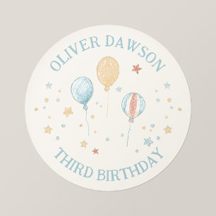Balloon Daydream Kid's Party Personalized Sticker
