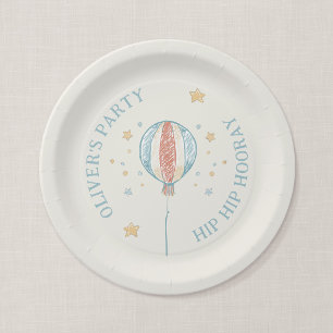 Balloon Daydream Personalized Birthday Party Plate