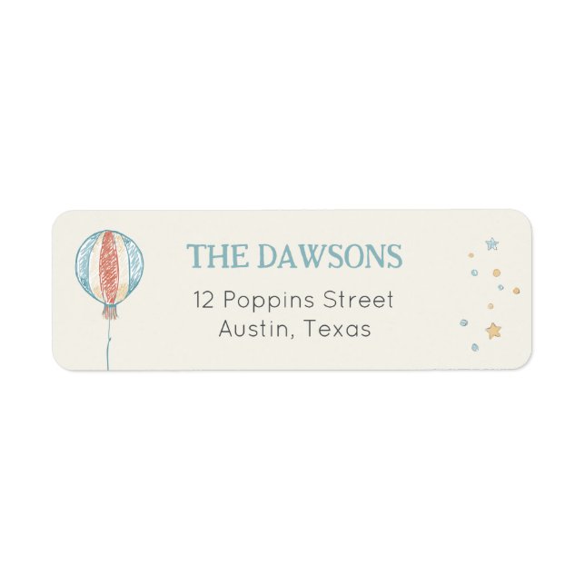 Balloon Daydream Return Address Label (Front)