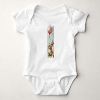 Balloon Daydreams Rabbit Brushstroke Paint Baby Bodysuit