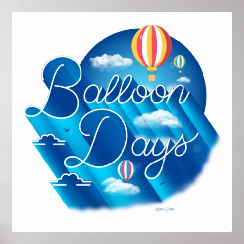 Balloon Days Square Poster 24x24