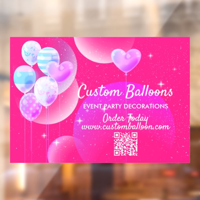 Balloon decoration qr code Event manager Window Cling (Sheet 2)
