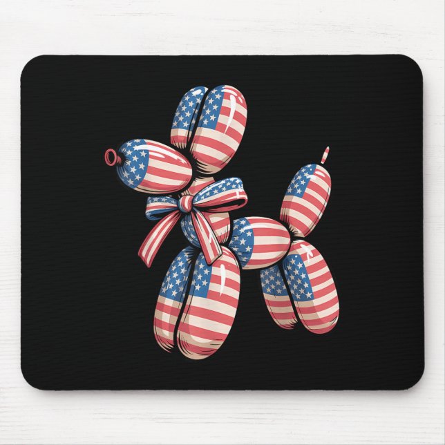 Balloon Dog Balloon Twisting 4th of July American Mouse Pad (Front)