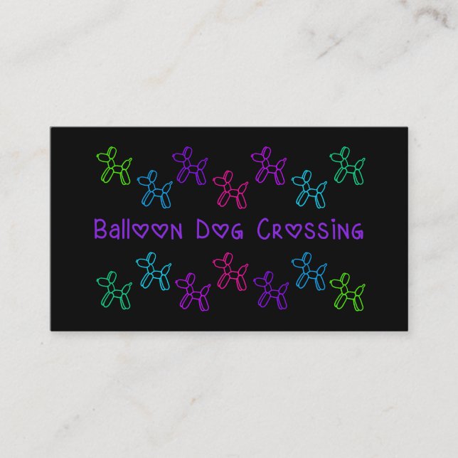 Balloon Dog Crossing Business Cards (Front)