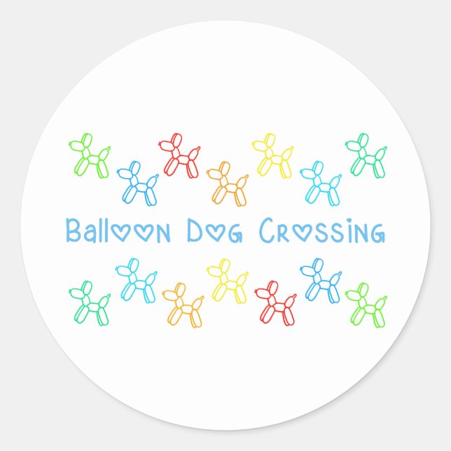 Balloon Dog Crossing Stickers (on white) (Front)