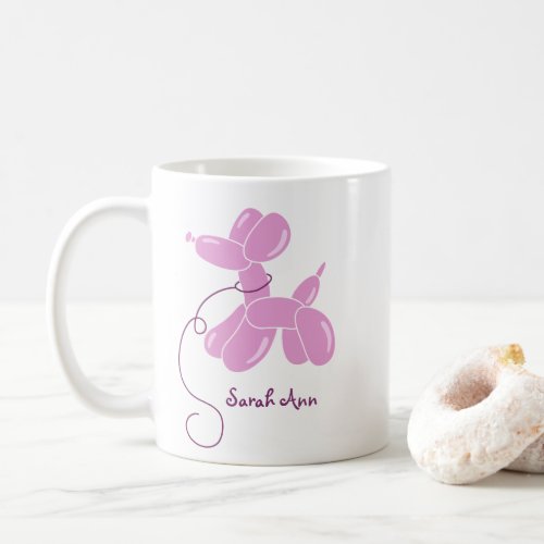 Balloon Dog Custom Name Birthday Coffee Mug