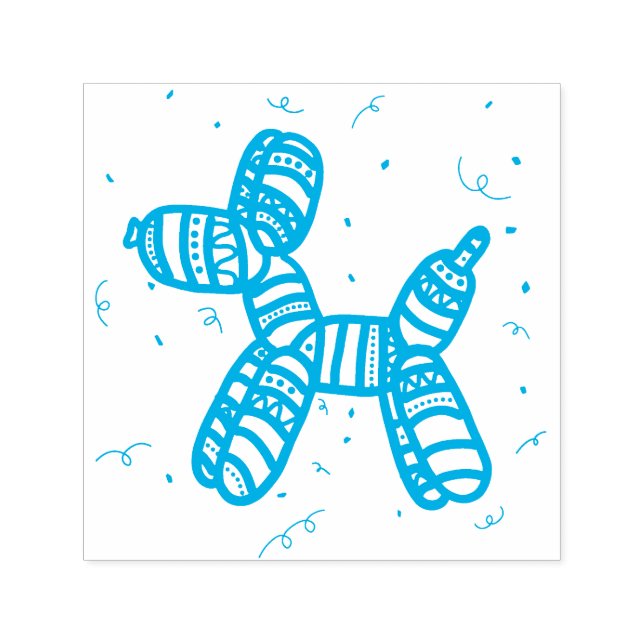 Balloon Dog Party Self-Inking Rubber Stamp (Design)