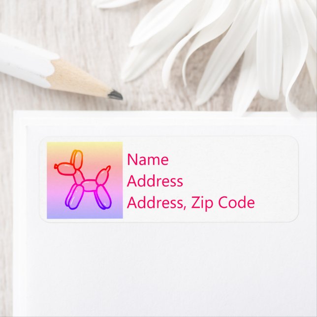Balloon Dog Return Address Labels (Insitu)
