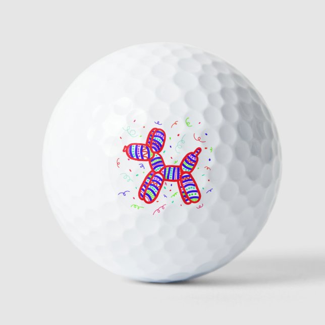 Balloon Dog with Confetti  Golf Balls (Front)