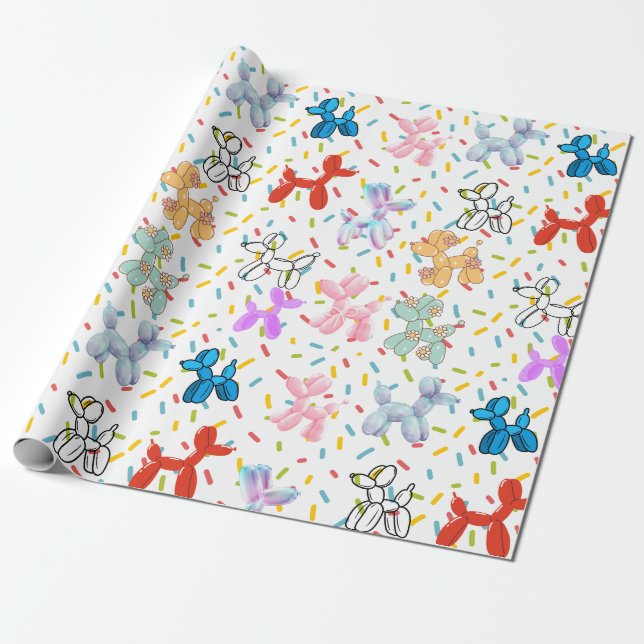 Balloon Dog Wrapping Paper (Unrolled)