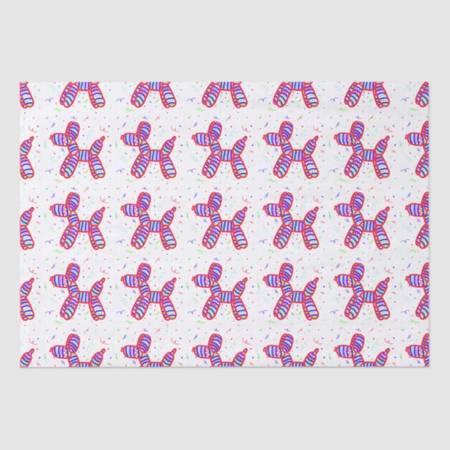 Balloon Dogs Party  Tissue Paper (Front)