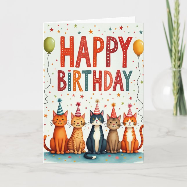 Balloon Dotted Birthday Card (Front)