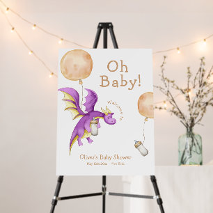 Balloon Dragon Bottle Baby Shower Welcome Sign
