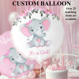 Balloon Elephant It's a Girl Baby Shower decor