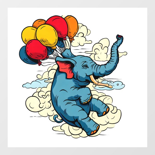 Balloon Elephant Window Cling (Sheet)