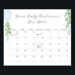 Balloon Eucalyptus Guess Baby Due Date Calendar P Poster<br><div class="desc">Balloon Eucalyptus Guess Baby Due Date Calendar Poster. For more advanced customization of this design,  simply select the "Customize It" button above! Matching items available. See full collection here: https://www.zazzle.com/collections/blue_watercolor_balloon_collection-119437678416600977</div>