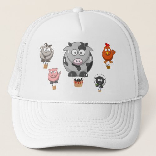 Balloon Farm Animals Fun Cartoon Trucker Hat