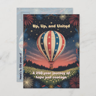 Balloon Fireworks 1776–2026 Backyard Party Invite! Postcard