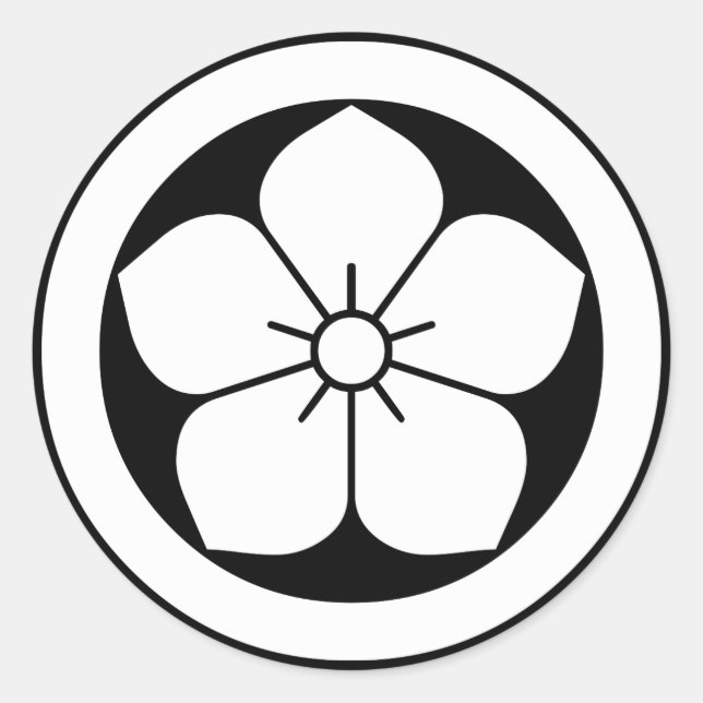 Balloon flower in circle classic round sticker (Front)