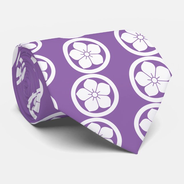 Balloon flower in circle neck tie (Rolled)
