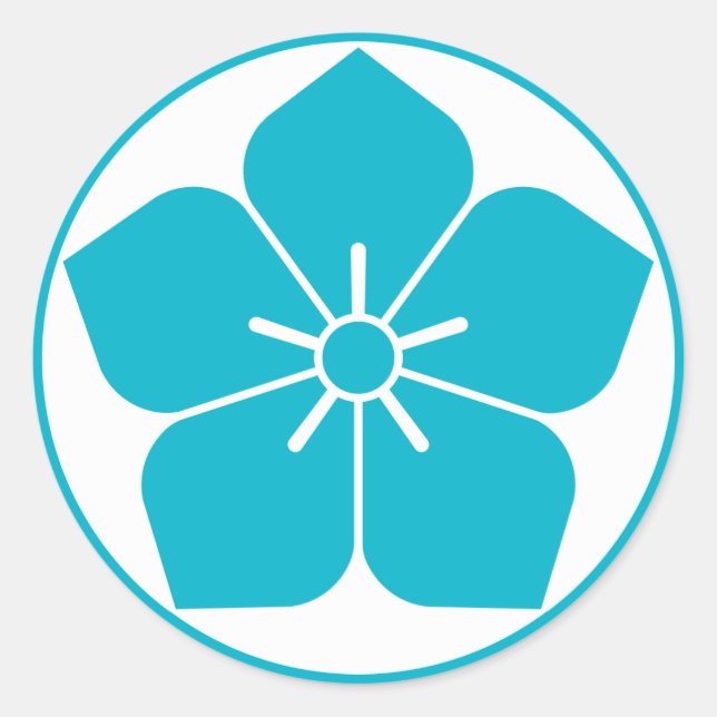 Balloon flower in rice cake classic round sticker (Front)