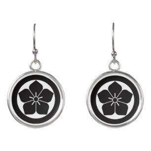 Balloon flower in rice cake earrings