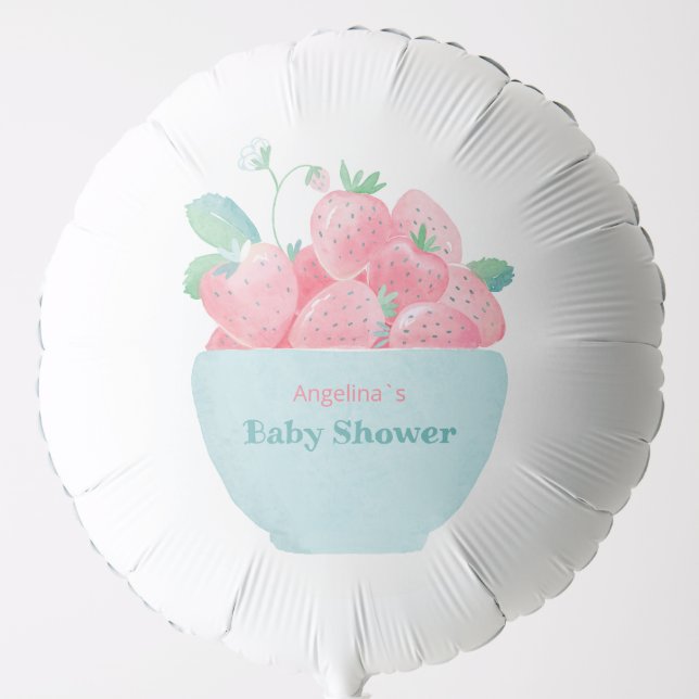 Balloon for baby shower featuring cute strawberrie (Front)