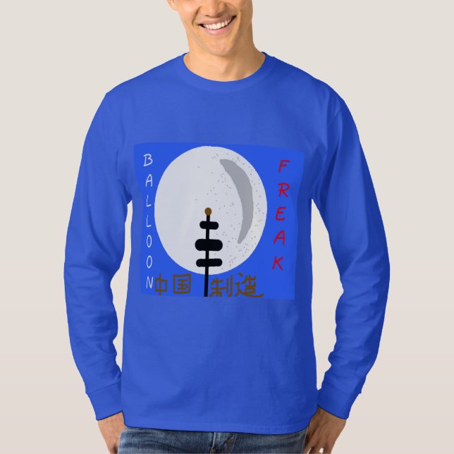 Balloon Freak Design on Blue T-shirt for Men (Front)