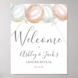 Balloon Gender Reveal Welcome Poster at Zazzle