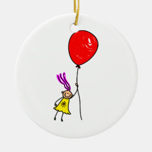Balloon Girl Ceramic Ornament