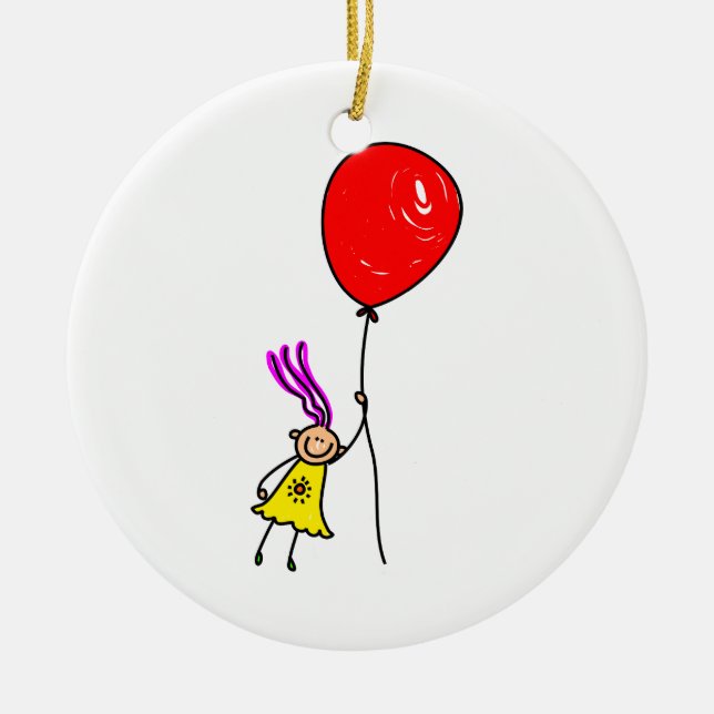 Balloon Girl Ceramic Ornament (Front)