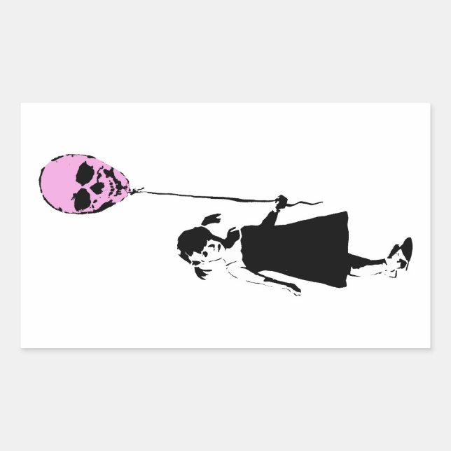 Balloon Girl Rectangular Sticker (Front)