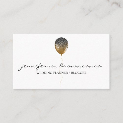 Balloon Gold Event Party Planning Glitz Business Card