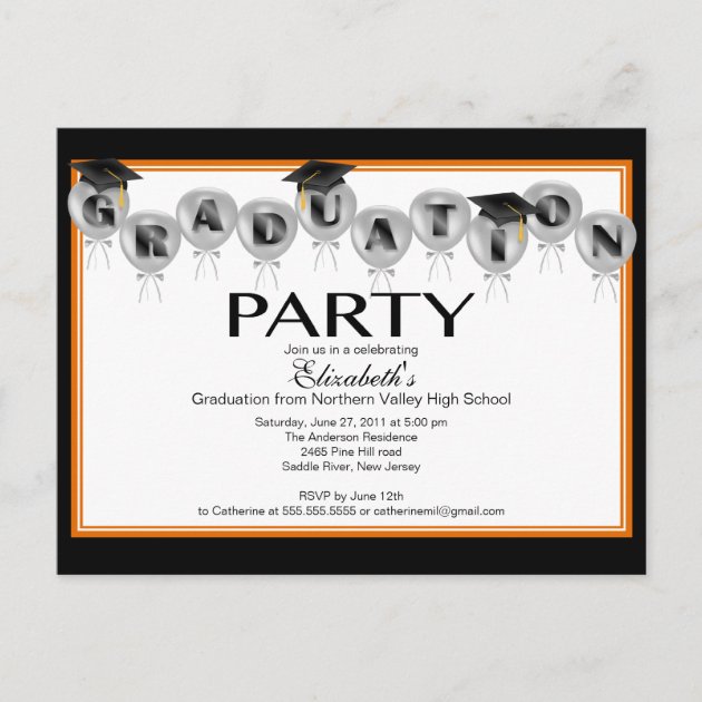 Black /& White GRADUATION Party Invitations Cards Post CARDS