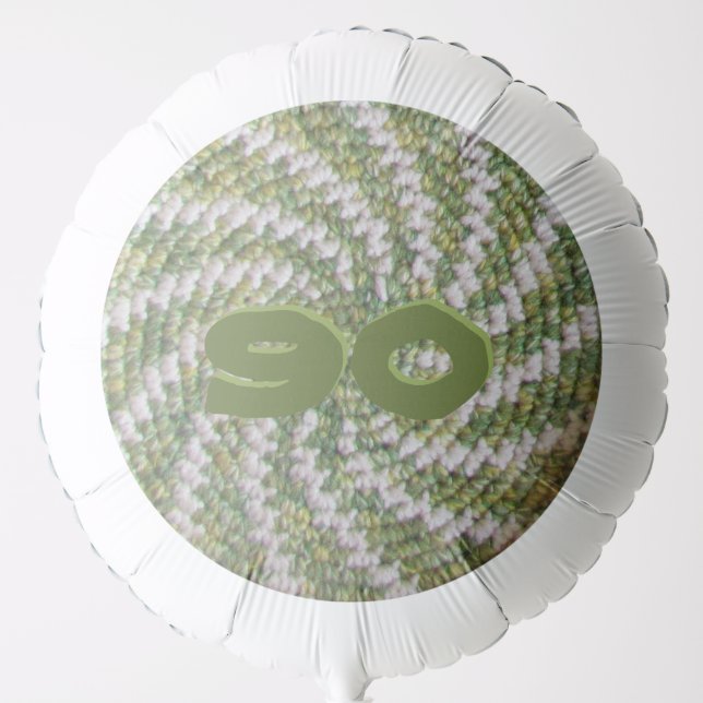 Balloon - Green and White Spiral Crochet (Front)