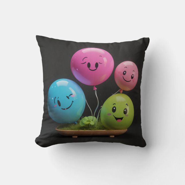 balloon, happiness, cushion, throw pillow (Front)