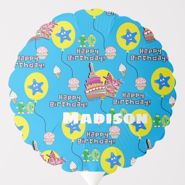 Balloon, Happy 10th Birthday, #10 Blue Balloon (Front)