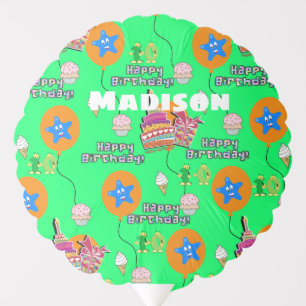 Balloon, Happy 10th Birthday, #10 Green Balloon