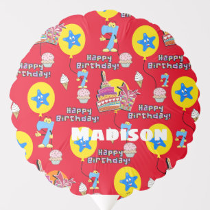 Balloon, Happy 7th Birthday, #7 Red Balloon