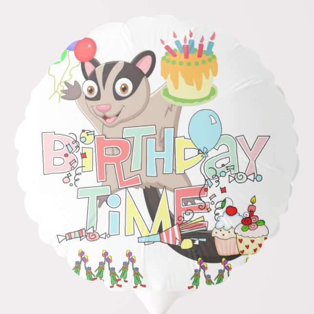 Balloon, Happy Birthday, Possum Cake  Balloon (Front)