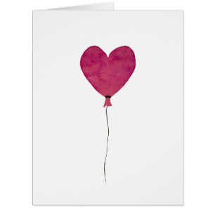 Balloon heart pink sketch valentine love cards