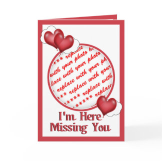 Balloon Heart Valentine Photo Frame Holiday Card