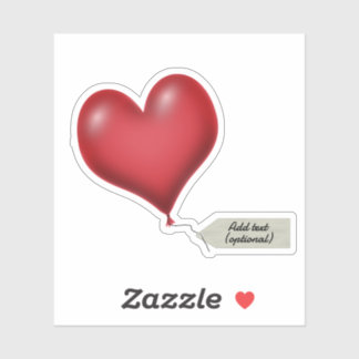 Balloon Heart With Message Tag Sticker