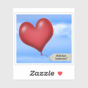 Balloon Heart With Message Tag Sticker