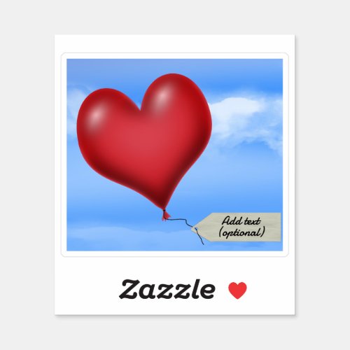 Balloon Heart With Message Tag Sticker