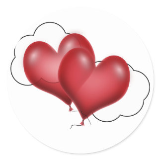 Balloon Hearts (Add Your Text) Classic Round Sticker
